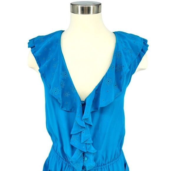 NWOT bebe Ruffled Eyelet Drop Waist Romper - Picture 4 of 11